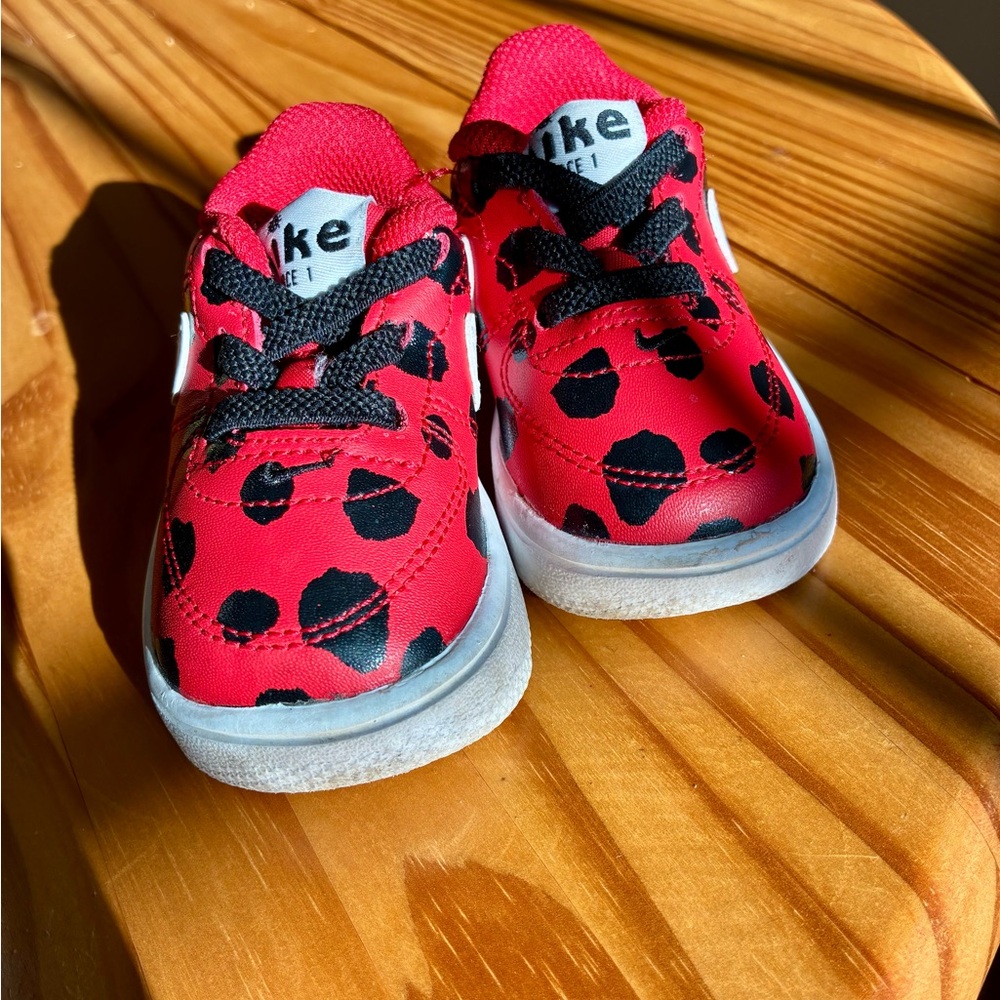 Toddler sized Nike Force 1s: Ladybug Print 🐞 - Picture 3 of 5